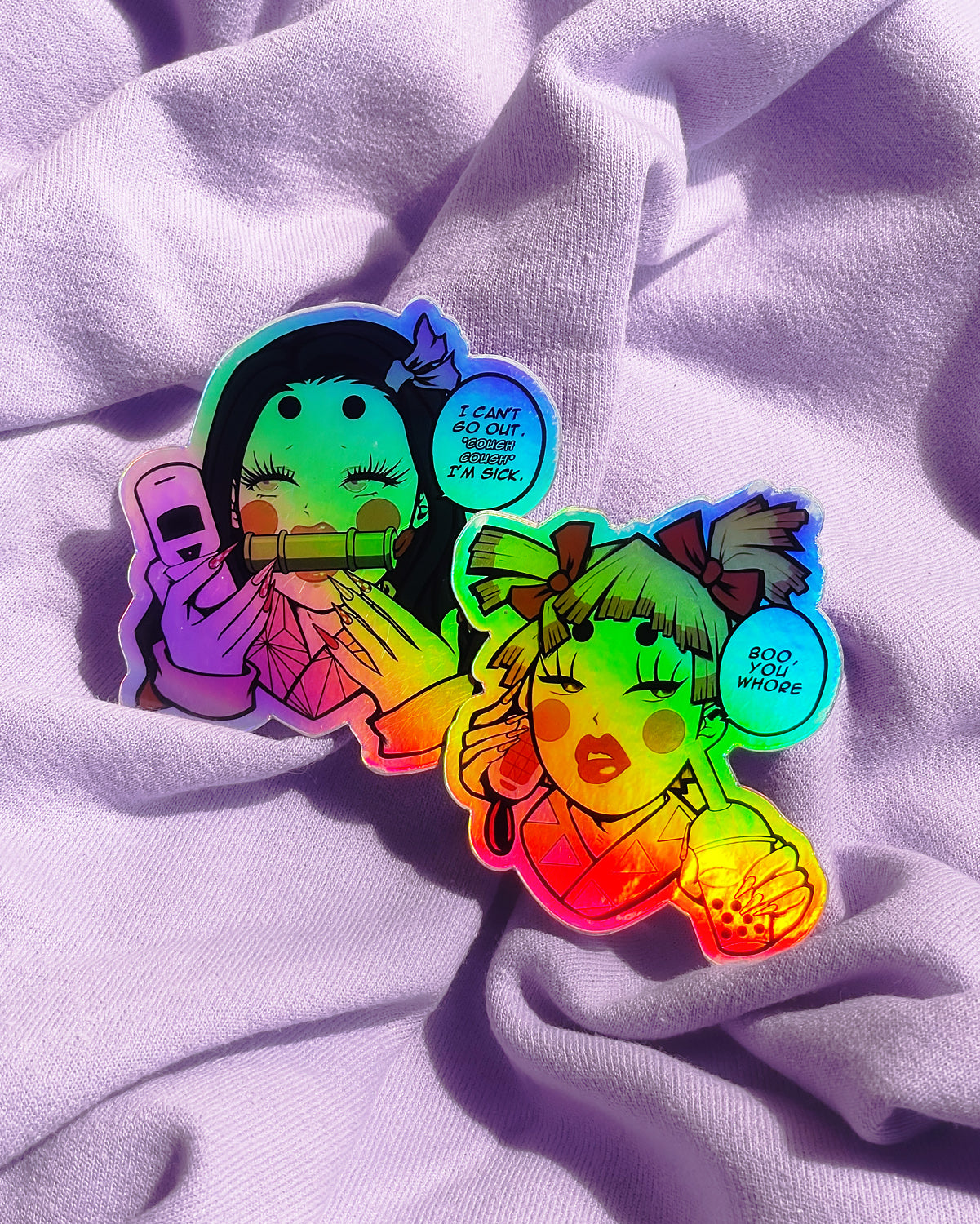 Holo Catgirls holographic stickers — Sukeban.NYC